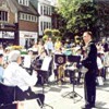 August 2005. Visit of La Banda Angelo Bodini di Casalbutano playing at Salisbury's 2nd Food Fair in the Market Place - 
Oliver Jeans Conducting